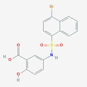 molecular formula C17H12BrNO5S B229746 5-{[(4-Bromo-1-naphthyl)sulfonyl]amino}-2-hydroxybenzoic acid 