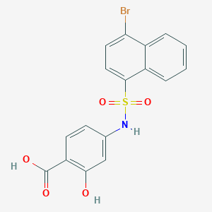 molecular formula C17H12BrNO5S B229747 4-{[(4-Bromo-1-naphthyl)sulfonyl]amino}-2-hydroxybenzoic acid 
