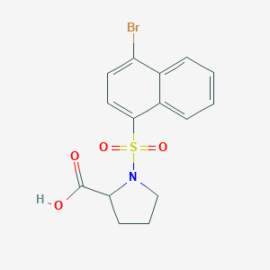 molecular formula C15H14BrNO4S B229748 1-[(4-Bromo-1-naphthyl)sulfonyl]proline 