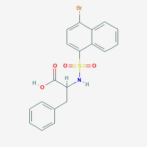 molecular formula C19H16BrNO4S B229750 N-[(4-bromo-1-naphthyl)sulfonyl]phenylalanine 