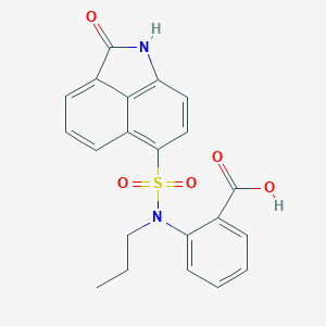 molecular formula C21H18N2O5S B229770 2-[[(2-Oxo-1,2-dihydrobenzo[cd]indol-6-yl)sulfonyl](propyl)amino]benzoic acid 