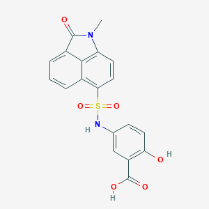 molecular formula C19H14N2O6S B229794 2-Hydroxy-5-(1-methyl-2-oxo-1,2-dihydro-benzo[cd]indole-6-sulfonylamino)-benzoic acid 