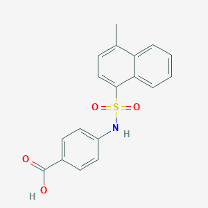 molecular formula C18H15NO4S B229813 4-{[(4-Methylnaphthalen-1-yl)sulfonyl]amino}benzoic acid 