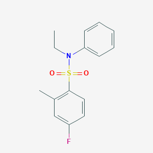 molecular formula C15H16FNO2S B229824 N-ethyl-4-fluoro-2-methyl-N-phenylbenzenesulfonamide 