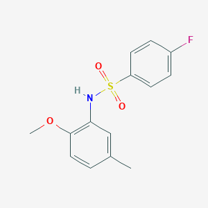 molecular formula C14H14FNO3S B229866 4-fluoro-N-(2-methoxy-5-methylphenyl)benzenesulfonamide 