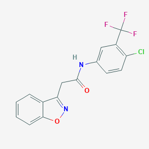 molecular formula C16H10ClF3N2O2 B229904 2-(1,2-benzisoxazol-3-yl)-N-[4-chloro-3-(trifluoromethyl)phenyl]acetamide 