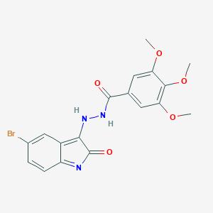 molecular formula C18H16BrN3O5 B230151 N'-(5-bromo-2-oxoindol-3-yl)-3,4,5-trimethoxybenzohydrazide 