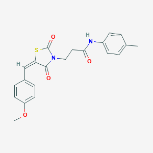 molecular formula C21H20N2O4S B230178 3-[(5E)-5-(4-methoxybenzylidene)-2,4-dioxo-1,3-thiazolidin-3-yl]-N-(4-methylphenyl)propanamide 