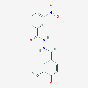N'-[(Z)-(3-methoxy-4-oxocyclohexa-2,5-dien-1-ylidene)methyl]-3-nitrobenzohydrazide