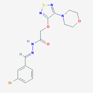 molecular formula C15H16BrN5O3S B230280 N'-(3-bromobenzylidene)-2-{[4-(4-morpholinyl)-1,2,5-thiadiazol-3-yl]oxy}acetohydrazide 