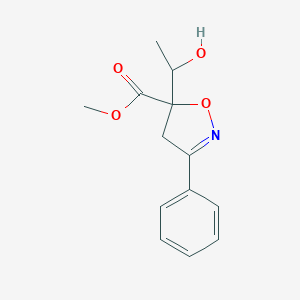 molecular formula C13H15NO4 B230428 Methyl 5-(1-hydroxyethyl)-3-phenyl-4,5-dihydro-5-isoxazolecarboxylate 