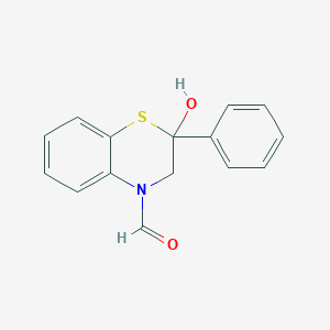 molecular formula C15H13NO2S B230429 2-hydroxy-2-phenyl-2,3-dihydro-4H-1,4-benzothiazine-4-carbaldehyde 