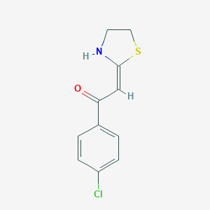 molecular formula C11H10ClNOS B230475 2-[(E)-4-Chlorophenacylidene]thiazolidine 