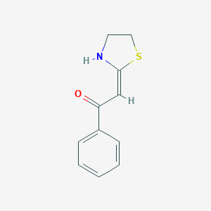 molecular formula C11H11NOS B230495 2-[(E)-Phenacylidene]thiazolidine 