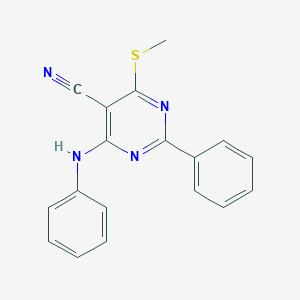 4-Anilino-6-(methylsulfanyl)-2-phenyl-5-pyrimidinecarbonitrile