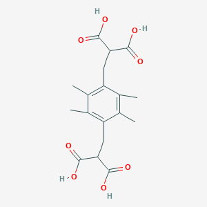 molecular formula C18H22O8 B230519 2-[[4-(2,2-Dicarboxyethyl)-2,3,5,6-tetramethylphenyl]methyl]propanedioic acid 