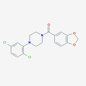 molecular formula C18H16Cl2N2O3 B230802 1,3-Benzodioxol-5-yl[4-(2,5-dichlorophenyl)piperazin-1-yl]methanone 