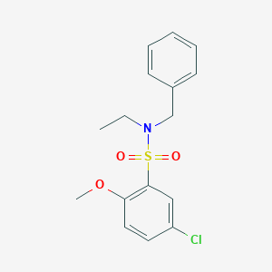 molecular formula C16H18ClNO3S B230813 N-benzyl-5-chloro-N-ethyl-2-methoxybenzenesulfonamide 