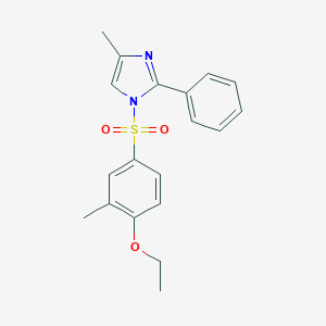 molecular formula C19H20N2O3S B230830 ethyl 2-methyl-4-[(4-methyl-2-phenyl-1H-imidazol-1-yl)sulfonyl]phenyl ether 