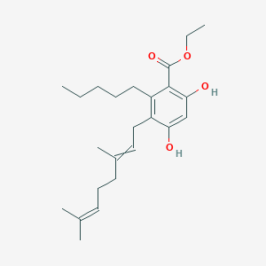 molecular formula C11H9ClN4O B230841 Ethyl 3-(3,7-dimethylocta-2,6-dienyl)-4,6-dihydroxy-2-pentylbenzoate CAS No. 18793-34-5