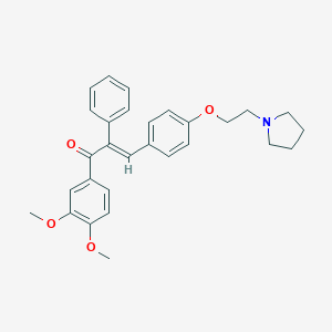 molecular formula C29H31NO4 B230851 3-(3,4-Dimethoxyphenyl)-2-phenyl-4'-beta-pyrrolidinoethoxyacrylophenone CAS No. 15272-66-9
