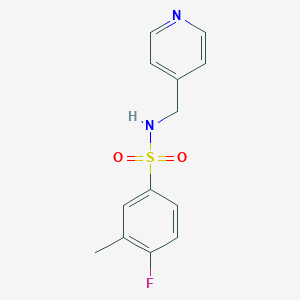 molecular formula C13H13FN2O2S B230853 4-fluoro-3-methyl-N-(pyridin-4-ylmethyl)benzenesulfonamide 