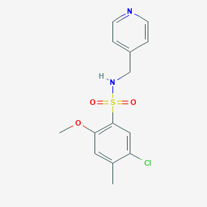 molecular formula C14H15ClN2O3S B230856 5-chloro-2-methoxy-4-methyl-N-(pyridin-4-ylmethyl)benzenesulfonamide 