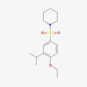 molecular formula C16H25NO3S B230882 Ethyl 2-isopropyl-4-(1-piperidinylsulfonyl)phenyl ether 