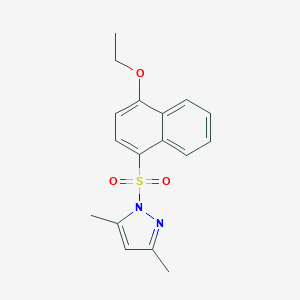 molecular formula C17H18N2O3S B230946 1-[(4-ethoxynaphthalen-1-yl)sulfonyl]-3,5-dimethyl-1H-pyrazole 