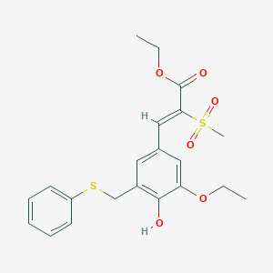 B023099 ethyl (Z)-3-[3-ethoxy-4-hydroxy-5-(phenylsulfanylmethyl)phenyl]-2-methylsulfonylprop-2-enoate CAS No. 107788-10-3