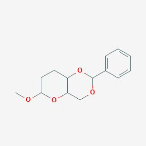 molecular formula C14H18O4 B231110 6-Methoxy-2-phenyl-4,4a,6,7,8,8a-hexahydropyrano[3,2-d][1,3]dioxine CAS No. 16848-76-3