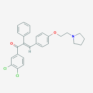 molecular formula C17H27CL2NO6 B231122 3,4-Dichloro-alpha-phenyl-4'-(2-(1-pyrrolidinyl)ethoxy)chalcone CAS No. 15272-67-0
