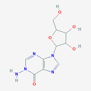 molecular formula C10H13N5O5 B231330 1-Amino-9-[3,4-dihydroxy-5-(hydroxymethyl)oxolan-2-yl]purin-6-one CAS No. 19029-66-4