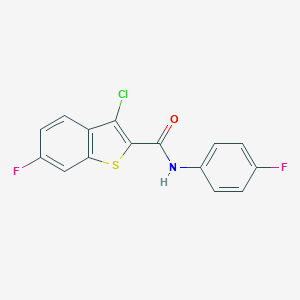 molecular formula C15H8ClF2NOS B231331 3-chloro-6-fluoro-N-(4-fluorophenyl)-1-benzothiophene-2-carboxamide 