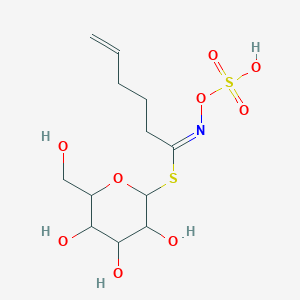 molecular formula C12H20NO9S2- B231464 [(2S,3R,4S,5S,6R)-3,4,5-三羟基-6-(羟甲基)四氢吡喃-2-基] N-磺酰氧己-5-烯亚胺硫酸酯 CAS No. 19041-10-2
