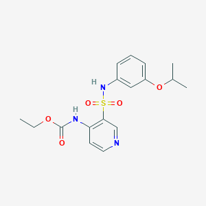 molecular formula C17H21N3O5S B231648 Ethyl 3-[(3-isopropoxyanilino)sulfonyl]-4-pyridinylcarbamate 