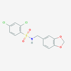 molecular formula C14H11Cl2NO4S B231859 N-(1,3-benzodioxol-5-ylmethyl)-2,4-dichlorobenzenesulfonamide 
