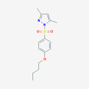 molecular formula C15H20N2O3S B231870 butyl 4-[(3,5-dimethyl-1H-pyrazol-1-yl)sulfonyl]phenyl ether 