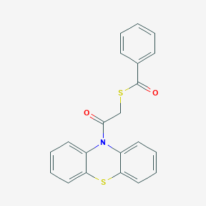 molecular formula C21H15NO2S2 B231927 S-[2-oxo-2-(10H-phenothiazin-10-yl)ethyl] benzenecarbothioate 