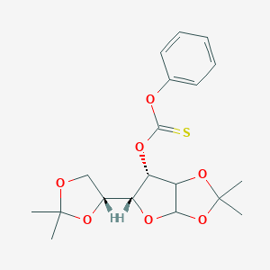 molecular formula C19H24O7S B231941 [(5R,6S)-5-[(4R)-2,2-dimethyl-1,3-dioxolan-4-yl]-2,2-dimethyl-3a,5,6,6a-tetrahydrofuro[2,3-d][1,3]dioxol-6-yl]oxy-phenoxymethanethione CAS No. 19189-62-9