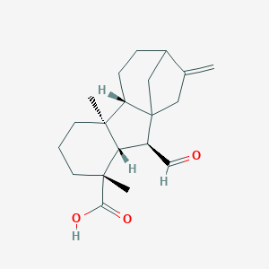 molecular formula C20H28O3 B231944 (2S,3S,4R,8S,9S)-2-Formyl-4,8-dimethyl-13-methylidenetetracyclo[10.2.1.01,9.03,8]pentadecane-4-carboxylic acid CAS No. 19436-07-8