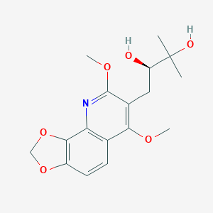 molecular formula C17H21NO6 B231972 (2R)-1-(6,8-dimethoxy-[1,3]dioxolo[4,5-h]quinolin-7-yl)-3-methylbutane-2,3-diol CAS No. 17232-53-0