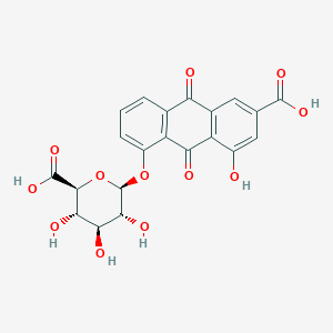 molecular formula C₂₁H₁₆O₁₂ B023201 大黄素 8-β-D-葡萄糖醛酸苷 CAS No. 70793-10-1
