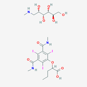 Valeric acid, 2-(3,5-bis(methylcarbamoyl)-2,4,6-triiodophenoxy)-, compd. with 1-deoxy-1-(methylamino)-D-glucitol (1:1)