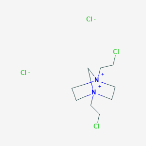molecular formula C9H18Cl4N2 B232045 1,4-Bis(2-chloroethyl)-1,4-diazoniabicyclo(2.2.1)heptane dichloride CAS No. 15567-82-5