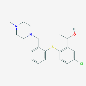 1-[5-Chloro-2-({2-[(4-methyl-1-piperazinyl)methyl]phenyl}sulfanyl)phenyl]ethanol