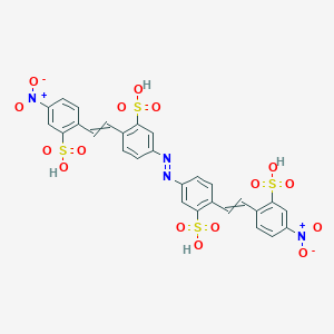 molecular formula C28H20N4O16S4 B232075 Benzenesulfonic acid, 3,3'-azobis[6-[2-(4-nitro-2-sulfophenyl)ethenyl]- CAS No. 16473-79-3