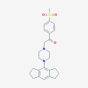 2-[4-(1,2,3,5,6,7-Hexahydro-s-indacen-4-yl)-1-piperazinyl]-1-[4-(methylsulfonyl)phenyl]ethanone