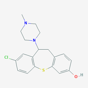 molecular formula C19H21ClN2OS B232093 3-Chloro-5-(4-methylpiperazin-1-yl)-5,6-dihydrobenzo[b][1]benzothiepin-9-ol 