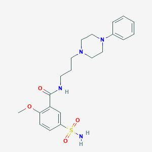 molecular formula C21H28N4O4S B232120 5-(aminosulfonyl)-2-methoxy-N-[3-(4-phenyl-1-piperazinyl)propyl]benzamide 